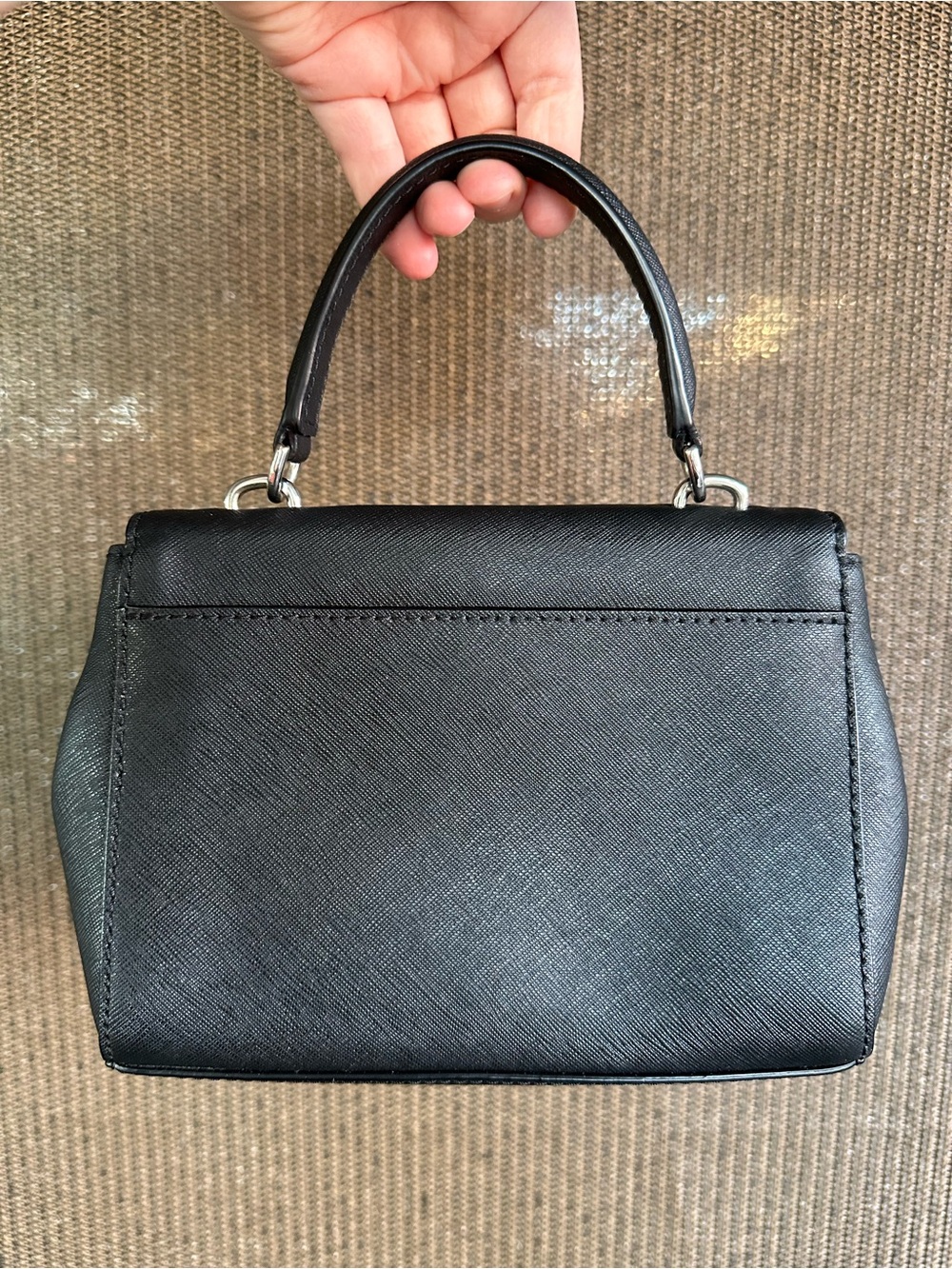 Michael Kors Black Top-Handle Satchel with Crystal Embellishment Small Bag - Picture 5 of 16